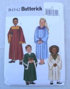 Butterick 4542 Choir Robe Pattern Size 7 8, 10 12 Uncut  
