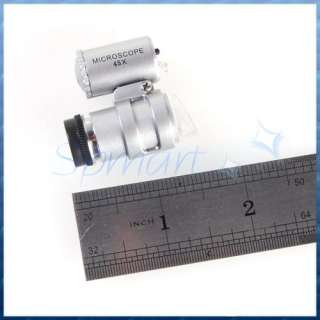 45X Mini 2LED Microscope Loupe Watchmaker JEWELRY Magnifier POCKET 