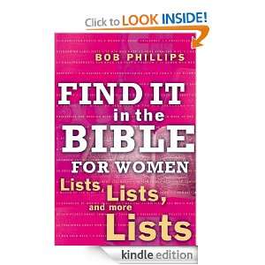 Find It in the Bible for Women: Bob Phillips:  Kindle Store