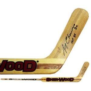  Gerry Cheevers Autographed Hockey Goalie Stick with HOF 