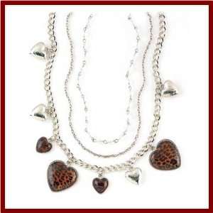  Leopard Heart Charm Necklace and Bracelet New: Everything 