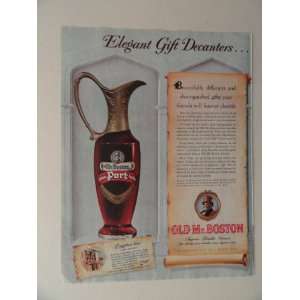  whiskey. 1952 full page print advertisement.(elegant gift decanter 