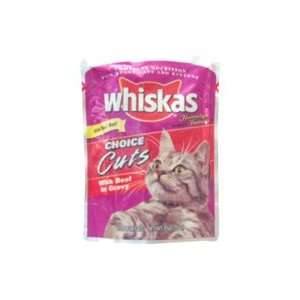  Whiskas Cat Food, Choice Cuts with Beef in Gravy, 3 oz 
