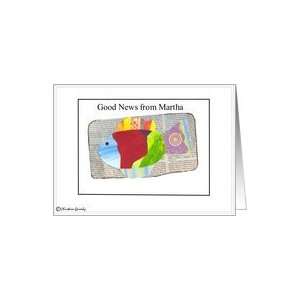  Good News from Martha  Note Card Card: Health & Personal 