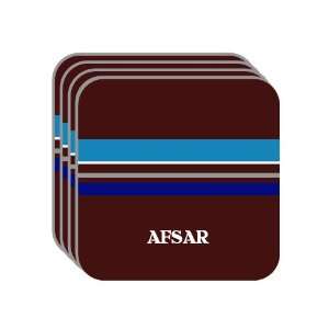 Personal Name Gift   AFSAR Set of 4 Mini Mousepad Coasters (blue 