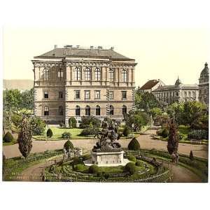Photochrom Reprint of Agram, Academy Palace, with St. George Monument 