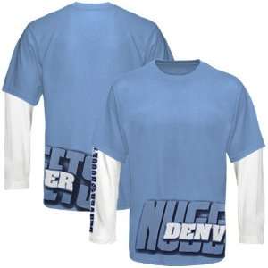  Denver Nuggets Shirts : Denver Nuggets Light Blue Two Fold 