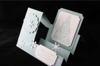 STAMPIN UP SNOW SWIRLED CHRISTMAS CARD KIT SIDE STEP CARD SAMPLE +3 