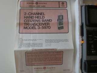 GE HANDHELD 3 5970 (Repair or Parts) 2 CHANNEL CITIZENS BAND 