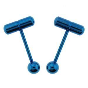  Blue Anodized Stainless Steel Pill Barbells   14G   Sold 
