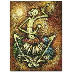  Angklung Dance~Repro~Art~Acrylic On Canvas: Home & Kitchen