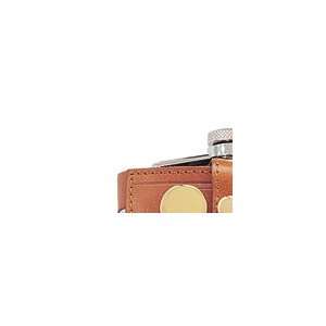Simran 816 OT Ajmer 5 oz. Stainless Steel Flask In Brown Leather Golf 