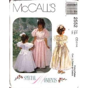  McCalls Sewing Pattern 2552 Girls Party Dress Flower Girl 