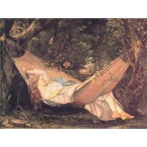  12X16 inch Courbet Gustave The Hammock 1844 Canvas Art 