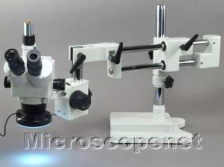 80x Boom Stand Zoom Stereo Microscope 144 LED Light  