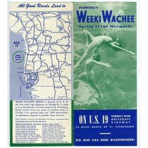  1950s Weeki Wachee Springs Florida Brochure Mermaids 