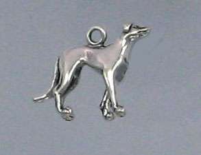 Sterling silver 3 D Whippet Charm, New  