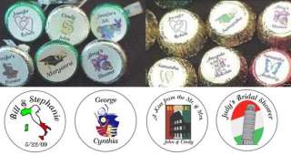 108 Round Wedding   Bridal Shower  Italy Italian Themed Candy Labels