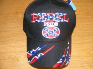 CONFEDERATE FLAG SOUTHERN REBEL PRIDE REDNECK HAT CAP BLACK  