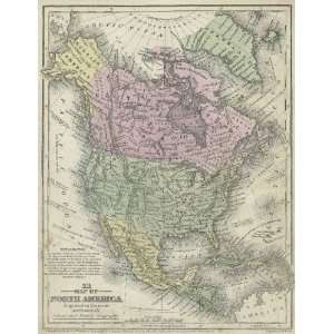    Mitchell 1852 Antique Map of North America