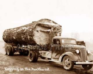 Old Oregon Logger Logging Truck Photo ONE LOG  