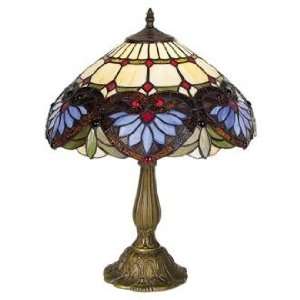  Heart Motif Art Glass 22 High Table Lamp