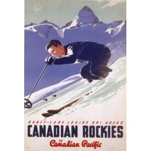  Banff   Lake Louise Canadian Rockies Ski Poster