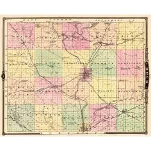  ROCK COUNTY WISCONSIN (WI/JANESVILLE) MAP 1878