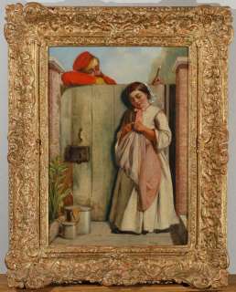 Bennett GENRE SCENE Maid Flirtation Oil c.1896  