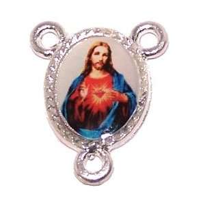  Sacred Heart of Jesus resined silver toned center (1.5   0 