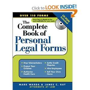   Complete Book of Personal Legal Forms [Paperback] Mark Warda Books