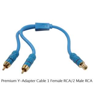 Premium Y Adapter 1 Female to 2 Male RCA Cable 1F/2M Subwoofer Audio 