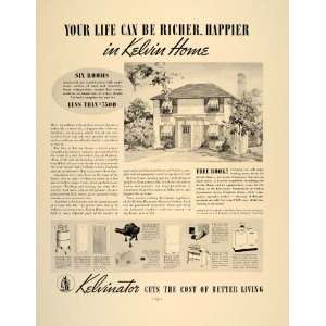  1937 Ad Kelvinator Home Appliances Washer Refrigerator 