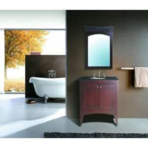 30 Inch Lynette Single Sink Vanity with Black Galaxy Granite Top and 