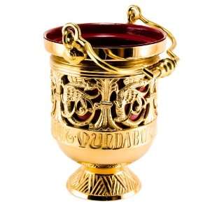  Church Supplies   Holy Water Bucket Aspersorium, 22k Gold 