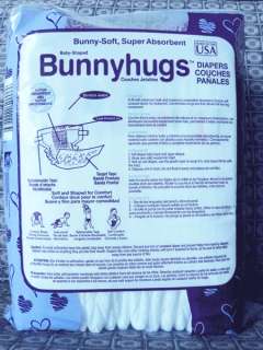 128 Disposible Baby Diapers Bunnyhugs,Large Unix 20 30#  