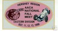 HERSHEY AACA 1990 CAR SHOW RACE CAR PLAQUE  