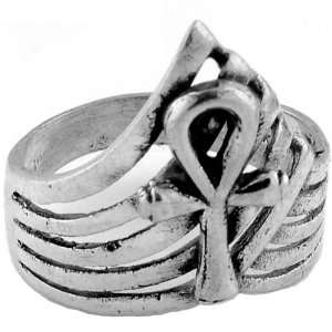  Egyptian Jewelry Silver Ankh of Life Ring   Size 6 