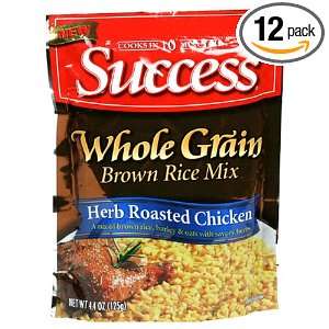 Success Brown Rice Mix, Whole Grain, Herb Roasted Chicken, 4.4 Ounce 