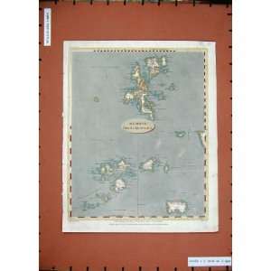 Antique Maps British Islands Guernsey Shetland Jersey:  