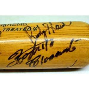  ALL STAR GAME TEAM w/ CLEMENTE SIGNED BAT PSA/DNA   Autographed MLB 