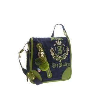  NWT Juicy Couture Pompom Pin Messenger Bag Green 