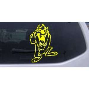 Taz bird Cartoons Car Window Wall Laptop Decal Sticker    Yellow 10in 
