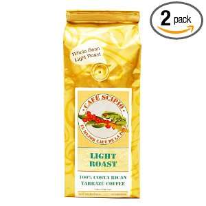 Cafe Scipio Whole Bean Coffee, Light Roast, 1 Pound Bags (Pack of 2)