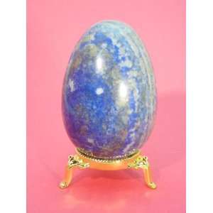  Afganistan Lapis Lazuli Lapidary Stone Egg with Stand 
