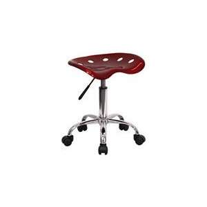  Vibrant Wine Red Tractor Seat and Chrome Stool: Home 