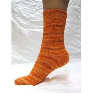  Hand Painted Orange Alpaca Socks 