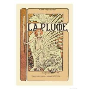   La Plume Giclee Poster Print by Alphonse Mucha, 24x32