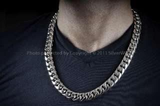 Mens Thick Chunky Silver Necklace Chain  HUGE @ 15mm   
