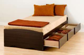 Twin Mates Platform Bed 3 Storage Drawers Espresso NEW  